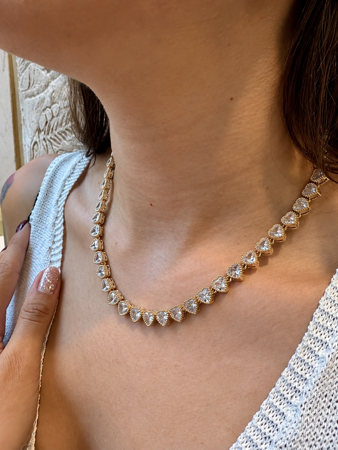 COLLAR CORAZONES RODIO