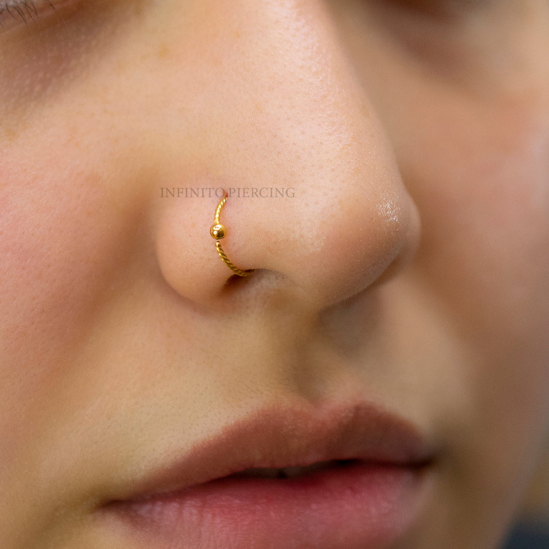 ARO NOSTRIL TRENZA BALÍN ACERO