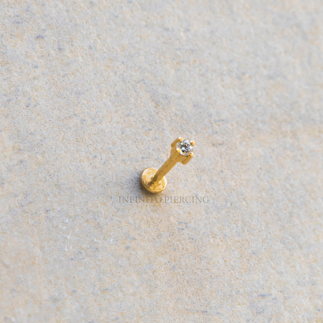LABRET DIAMANTE 2MM ORO 18K