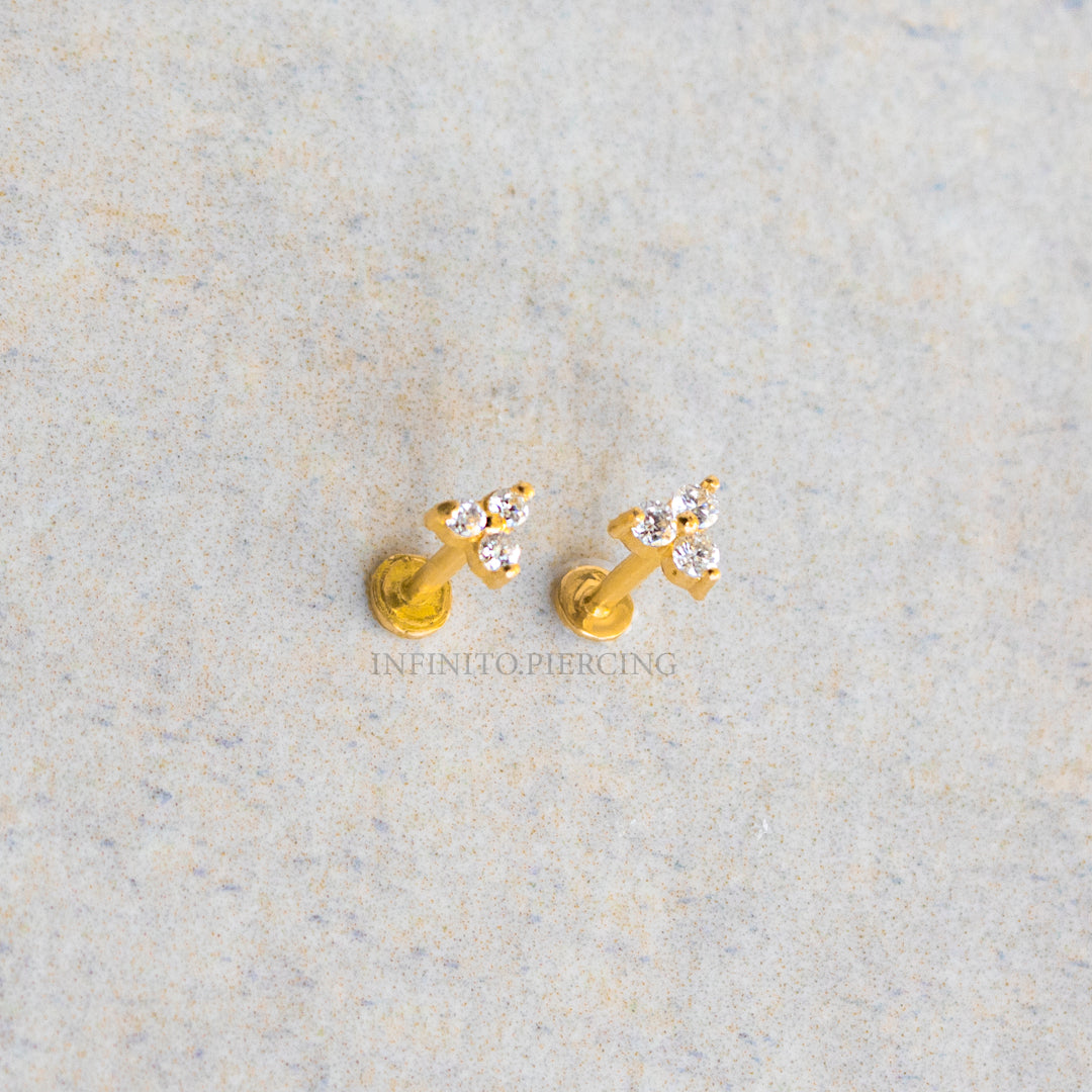 LABRET TRINITY MOISSANITA ORO 18K