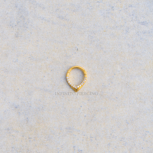 ARO CLICKER GOTA ZIRCÓN ORO 18K