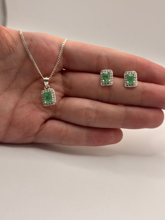 JUEGO CUADRADO ESMERALDA PLATA