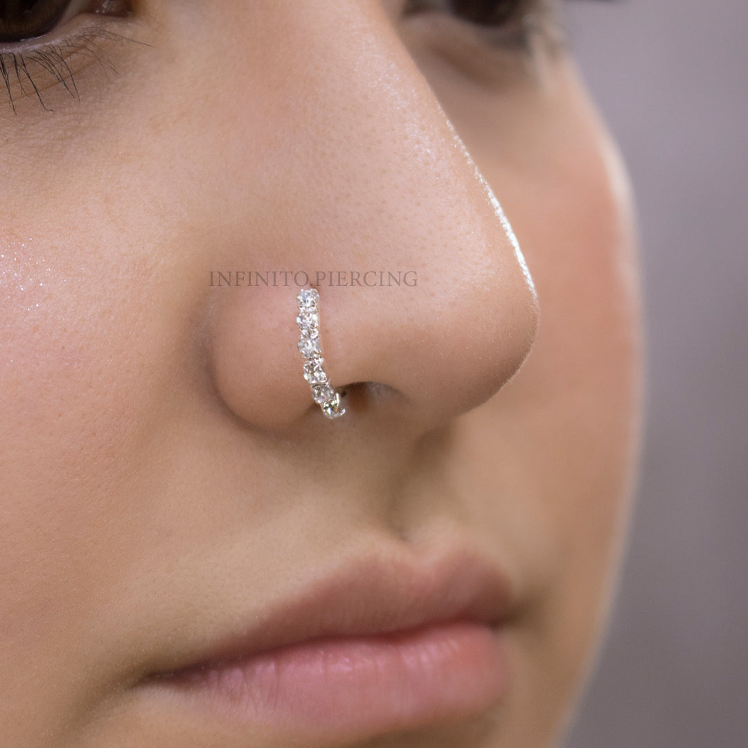 ARO NOSTRIL CRISTAL PLATA