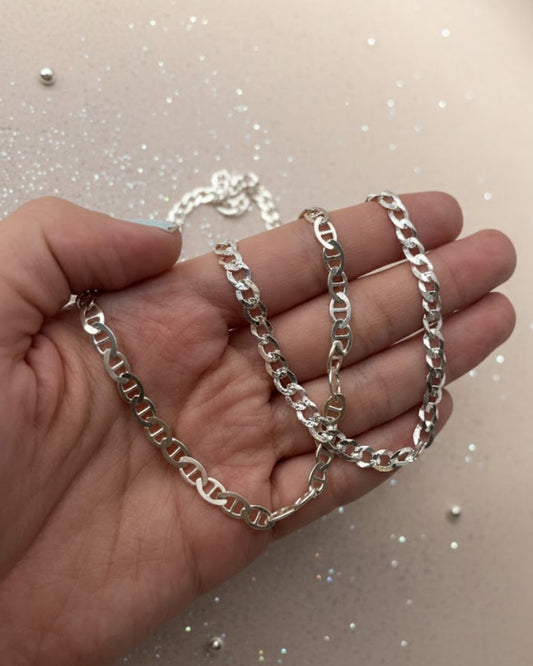 CADENA ESCALERA PLATA