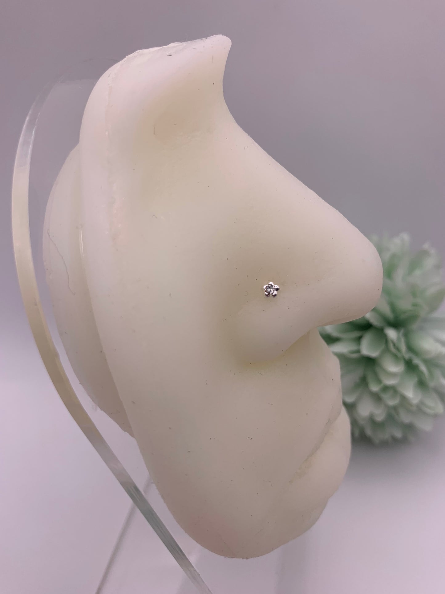 CHISPA FLOR ZIRCON NOSTRIL PLATA L