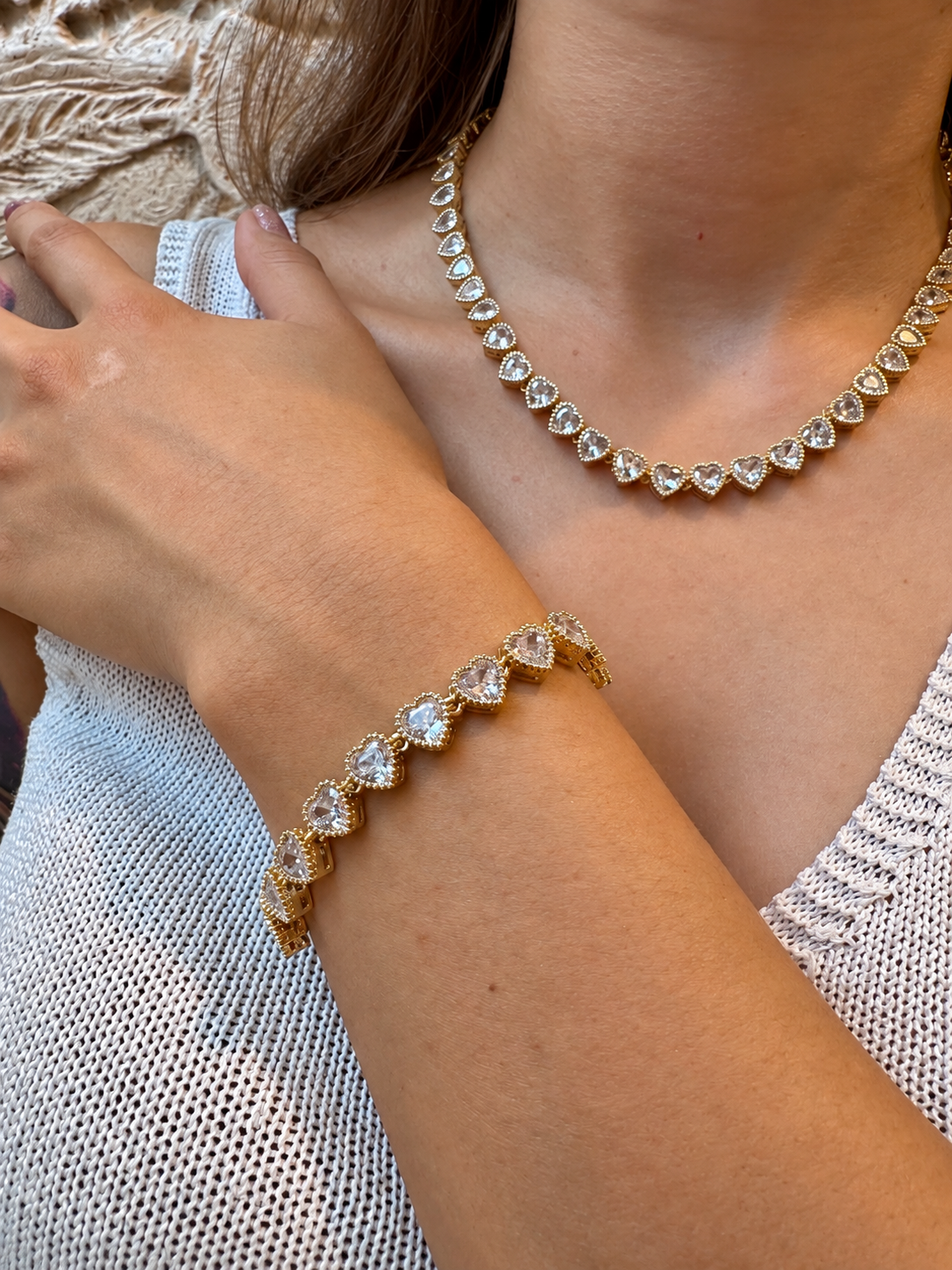 PULSERA CORAZONES RODIO