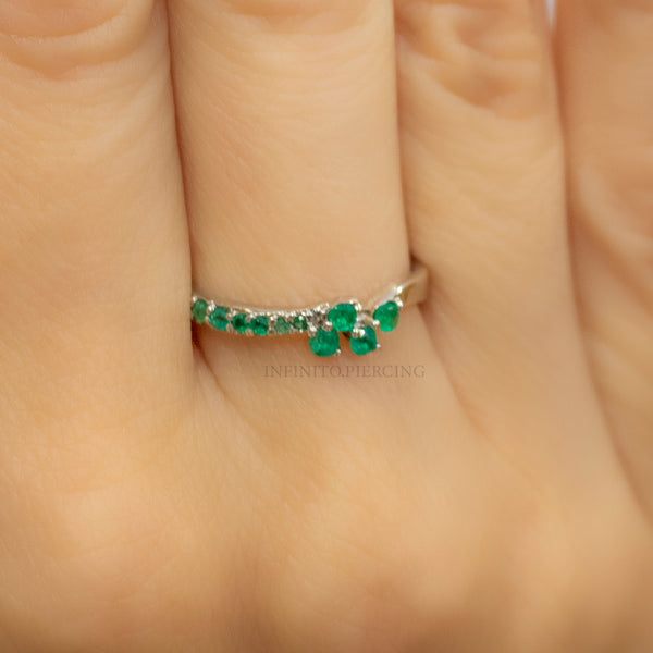 ANILLO GISELLE ESMERALDA PLATA