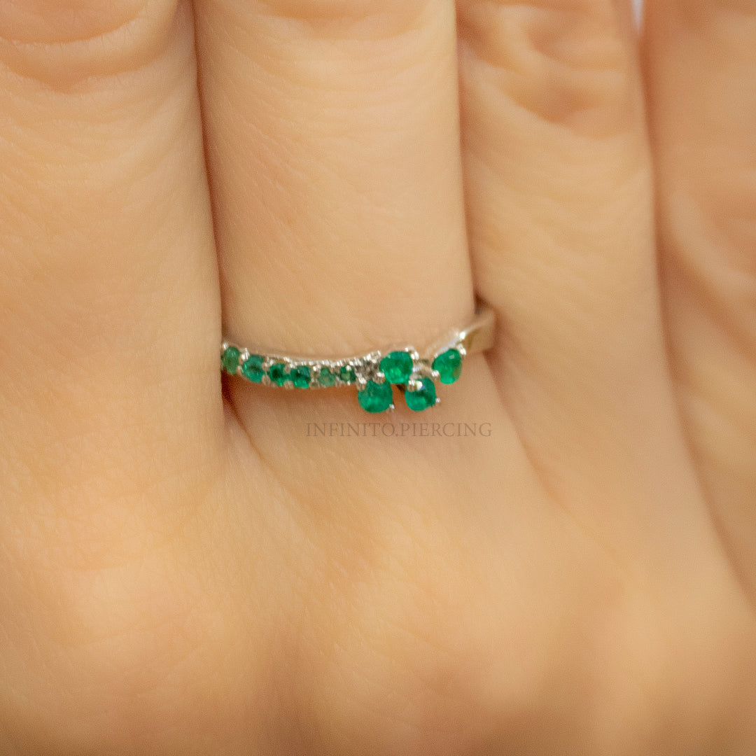 ANILLO GISELLE ESMERALDA PLATA