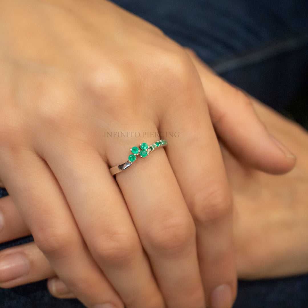 ANILLO GISELLE ESMERALDA PLATA