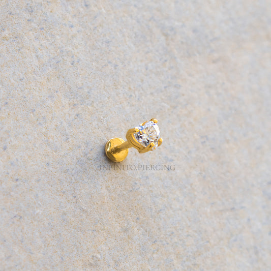 LABRET CORAZON MOISSANITA ORO 18K