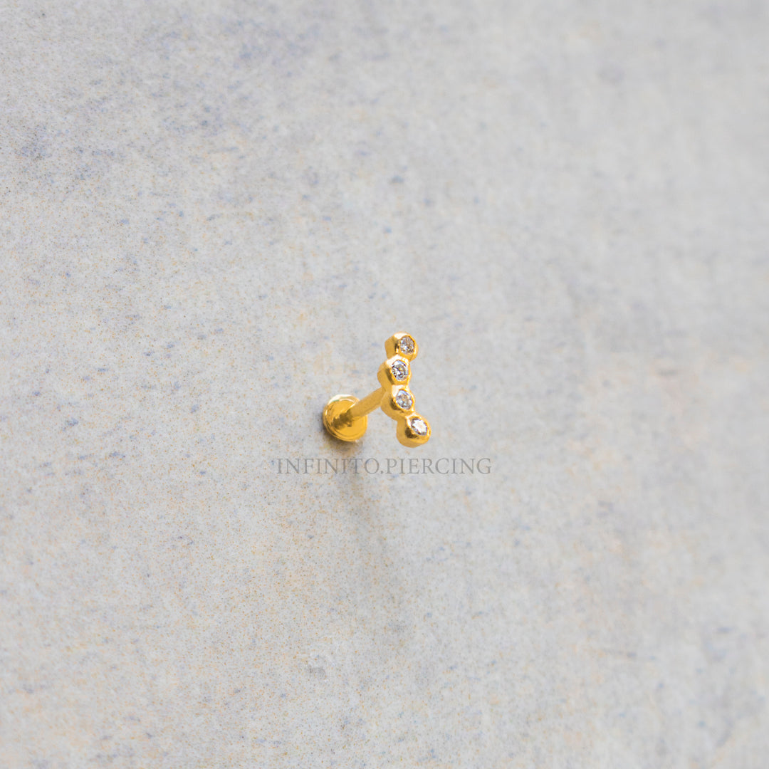LABRET CLUSTER MOISSANITA ORO 18K