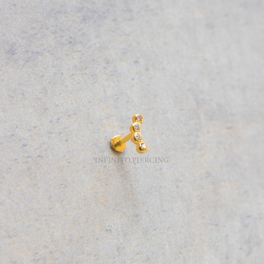 LABRET CLUSTER MOISSANITA ORO 18K