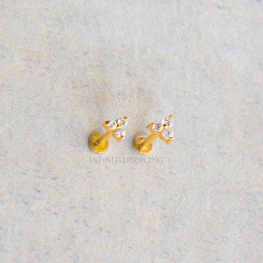 LABRET MINI TRINITY MOISSANITA ORO 18K