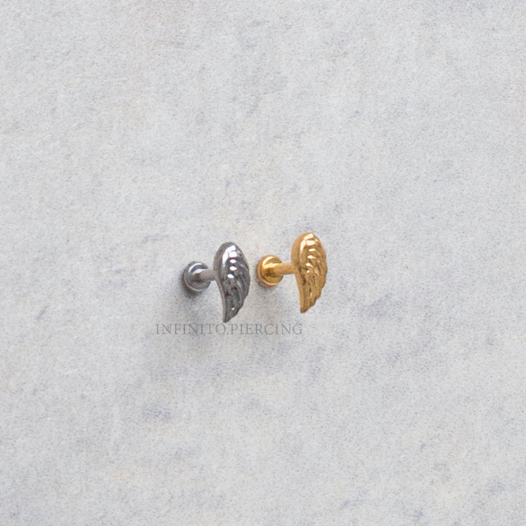 LABRET PLUMA TITANIO