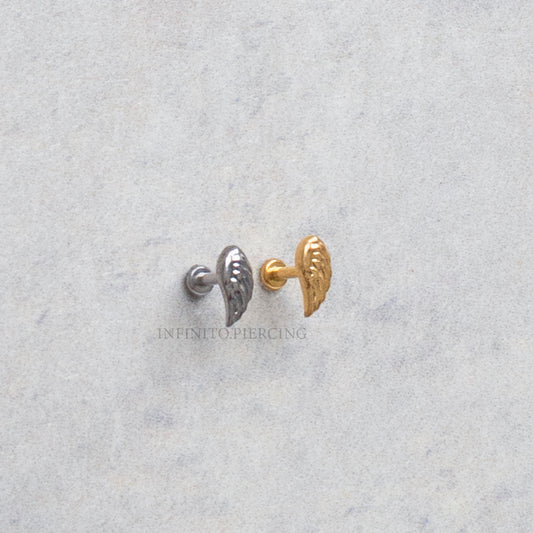 LABRET PLUMA TITANIO