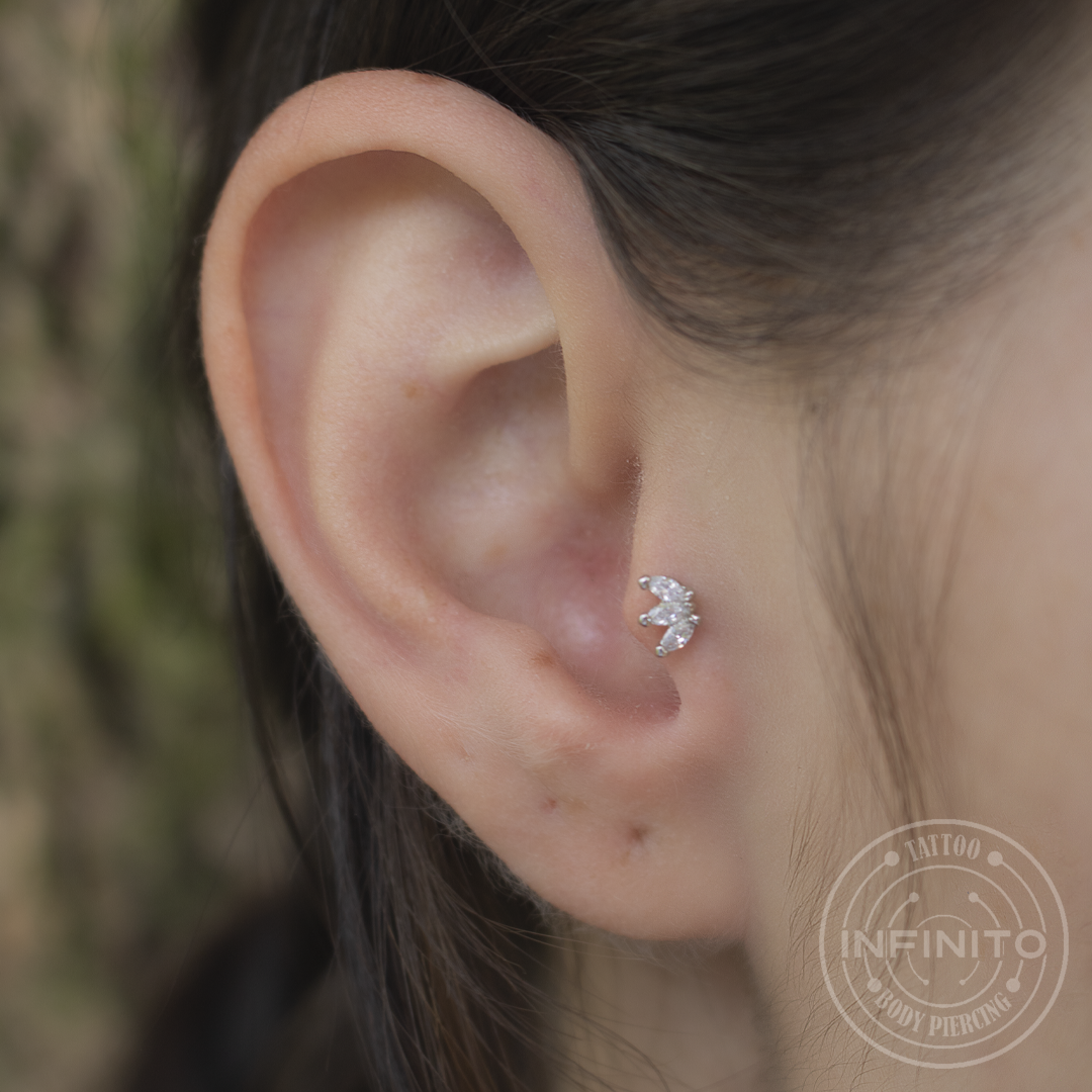 LABRET 3 PETALOS ACERO