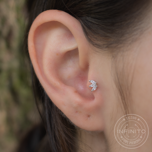 LABRET 3 PETALOS ACERO
