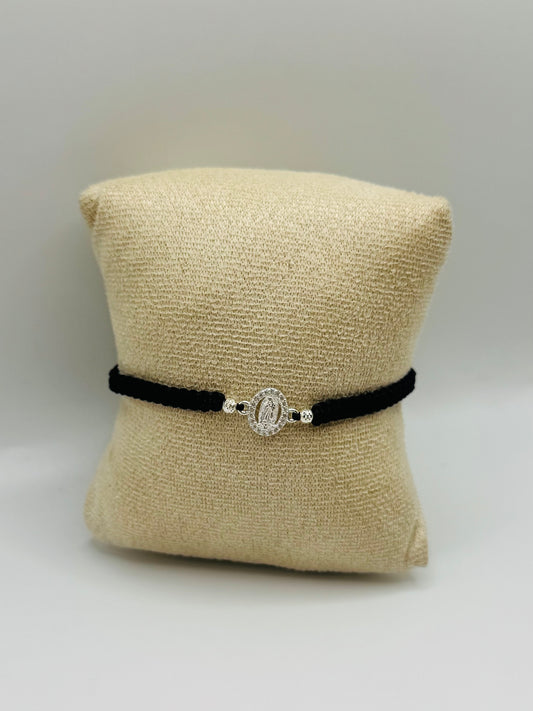 PULSERA TEJIDA VIRGEN PLATA