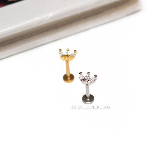 LABRET 3 PETALOS ACERO