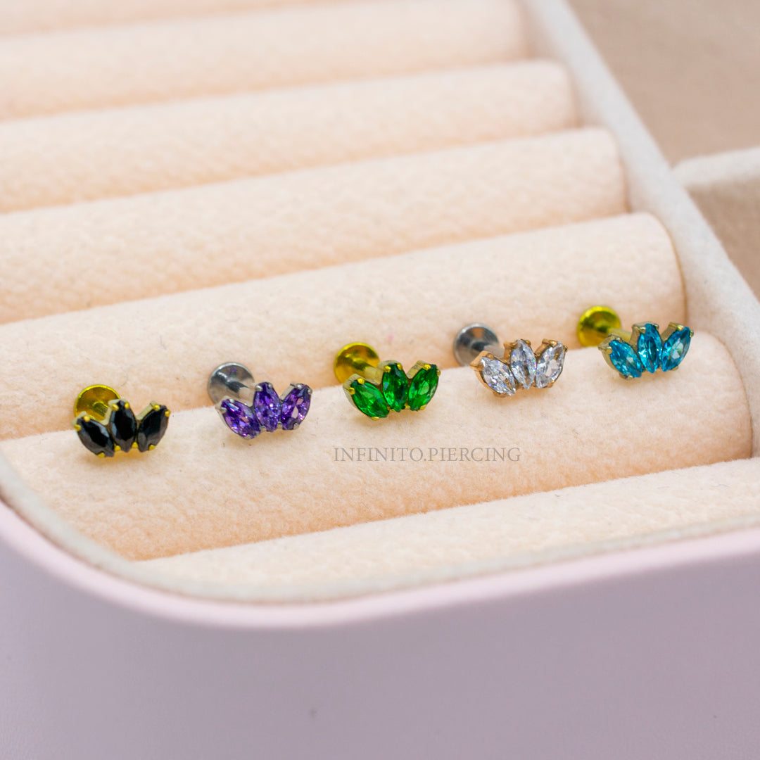 LABRET (TGI) MARQUISE ZIRCONIA